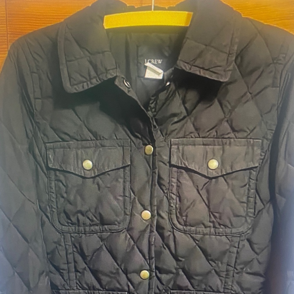 J. Crew Lightweight Quilted Down and Feather Brown Jacket XS
